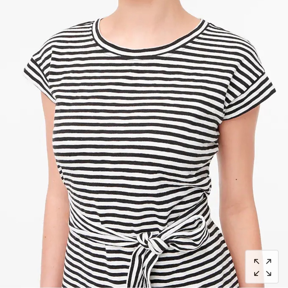 J Crew Factory stripe tie- waist T-shirt dress